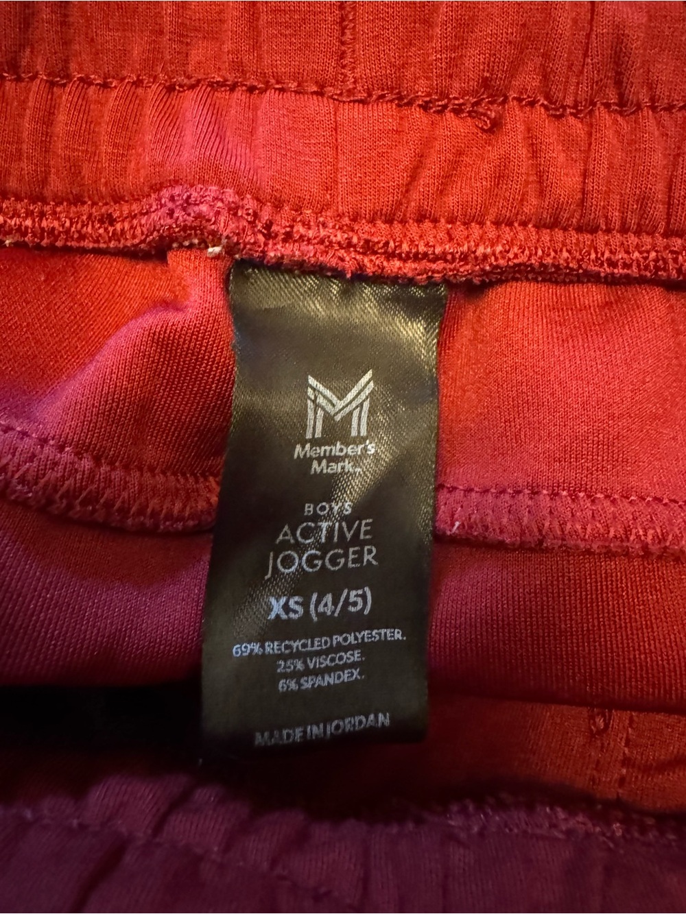 2 Pair Member’s Mark Boys Active Tech Joggers  Black & Burgundy Size 4/5 - Picture 11 of 11